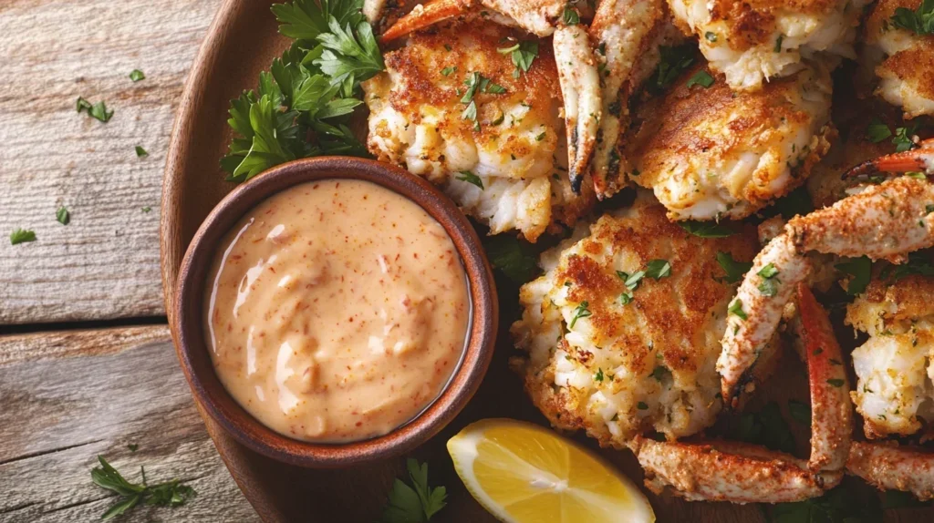 Crispy crab cakes with remoulade sauce